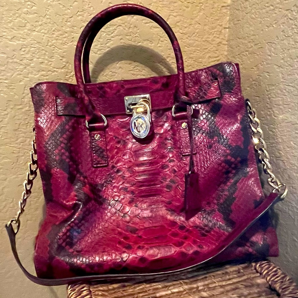 Beautiful Red Snakeskin Micheal Kors Bag